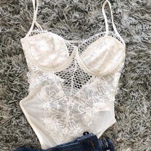 White lace bodysuit